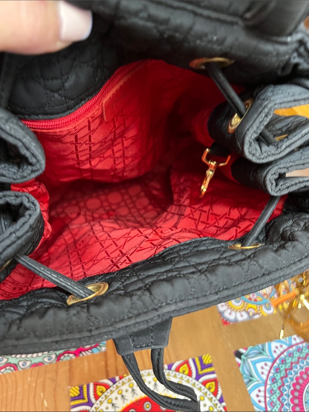 Excellent Dior lady Dior Quilted Backpack with Gold Charm Hardware - Picture 8 of 9